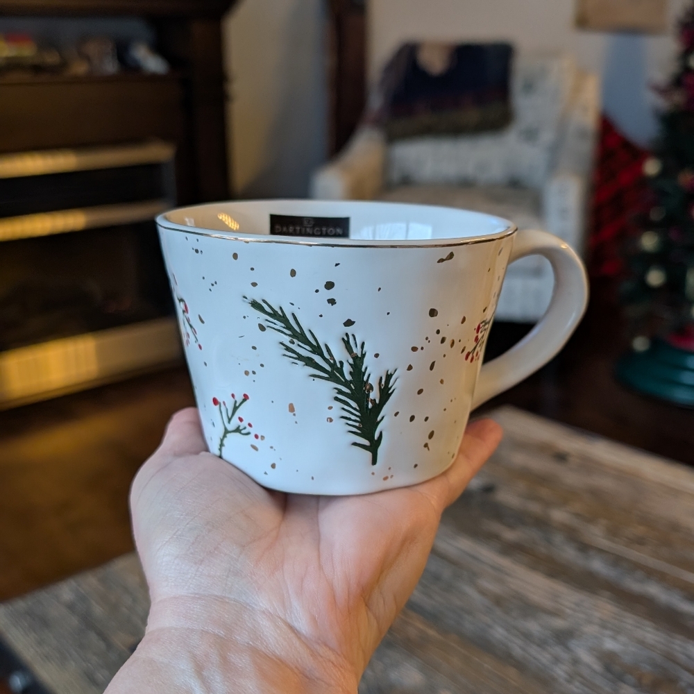 Festive White Dartingon Stoneware Mug